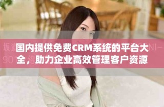 國內(nèi)提供免費CRM系統(tǒng)的平臺大全，助力企業(yè)高效管理客戶資源