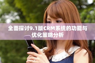 全面探討9.1版CRM系統(tǒng)的功能與優(yōu)化策略分析