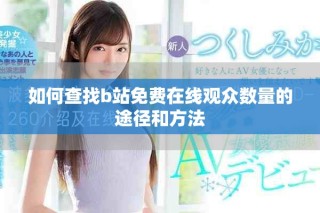 如何查找b站免費在線觀眾數(shù)量的途徑和方法