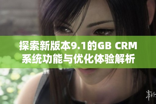 探索新版本9.1的GB CRM系統(tǒng)功能與優(yōu)化體驗(yàn)解析